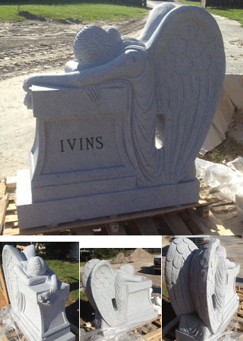 Ivins Kneeling Angel Headtone 3