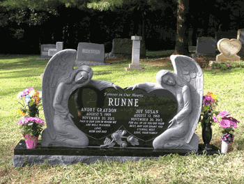 Maltry Double Angel Double Heart Headstone