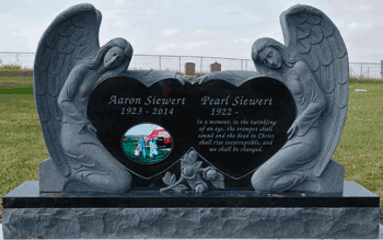 Siewert Double Angel Double Heart Headstone