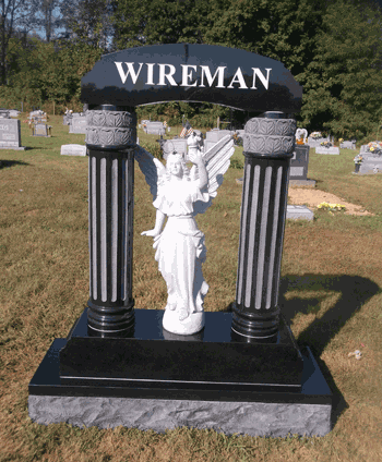 Wireman Column Set Monument B2 with Angel of Light Statue