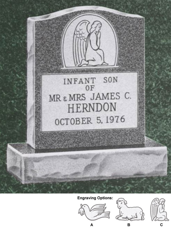 Serp-Top Infant Headstone