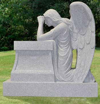 Kneeling Angel on Pedestal Headstone 4