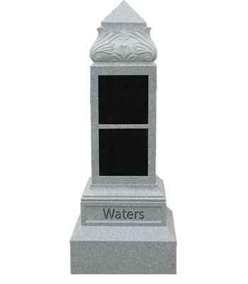 Leaf-Top Obelisk Two Niche Cremation Memorial Columbarium