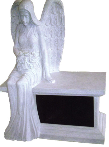 Sculpted Angel Cremation Bench