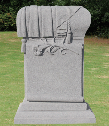 Draped Scroll Headstone