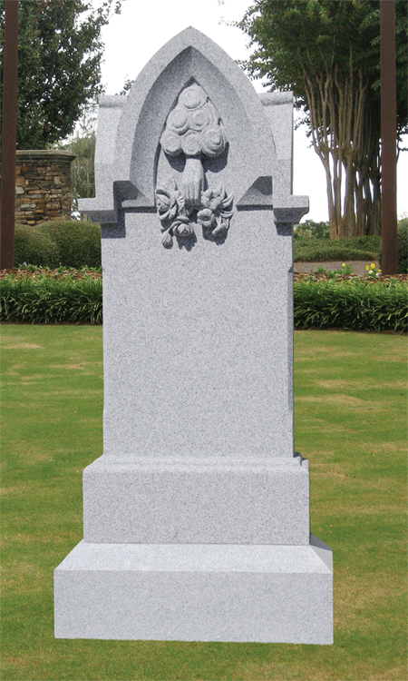 Heavenly Hand with Flowers Headstone