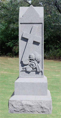 Roof Top with Cross Obelisk Headstone