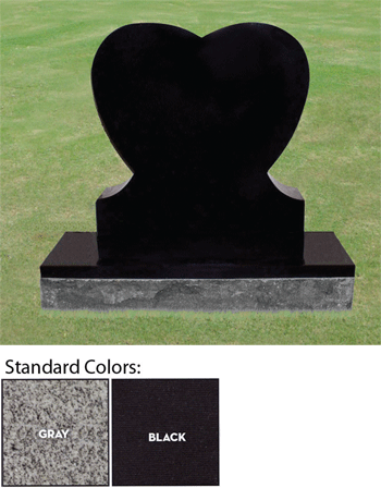 Single Heart Headstone