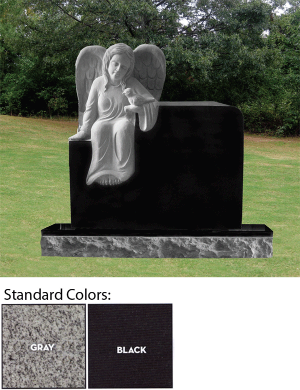 Sitting Angel Headstone