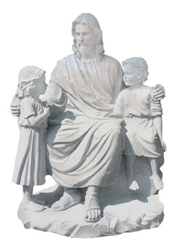 Jesus with Children Statue