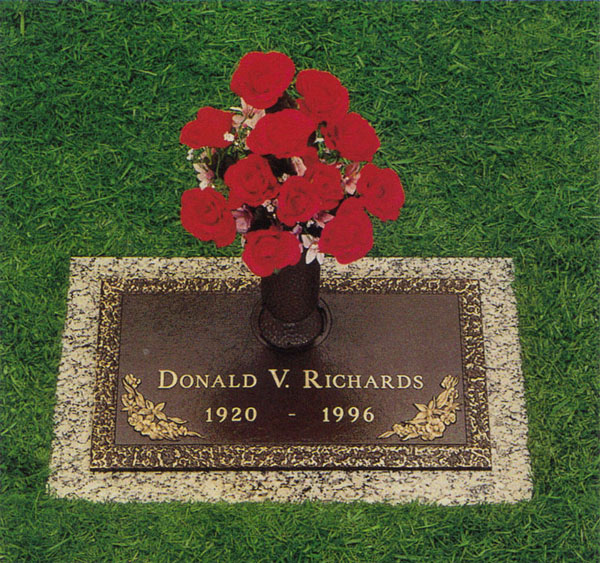 Steppingstones Floral Bronze Cemetery Marker - Individual Memorial