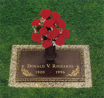 Steppingstones Floral Bronze Cemetery Marker - Individual Memorial
