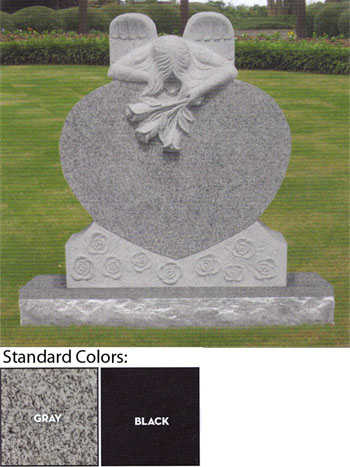 Weeping Angel Heart Headstone